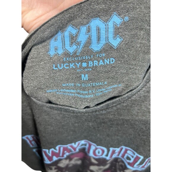 AC/DC Highway to Hell 1979 World Tour T-Shirt Lucky Brand Medium Gray Vintage - Picture 6 of 7